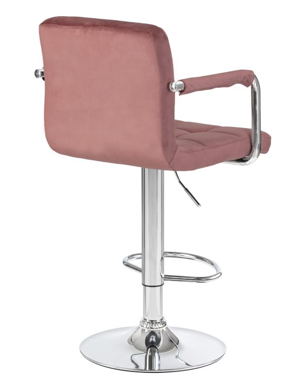 Стул барный DOBRIN KRUGER ARM, пудрово-розовый велюр (MJ9-32) — изображение 4