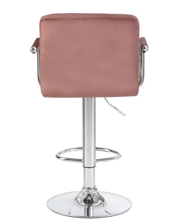 Стул барный DOBRIN KRUGER ARM, пудрово-розовый велюр (MJ9-32) — изображение 5