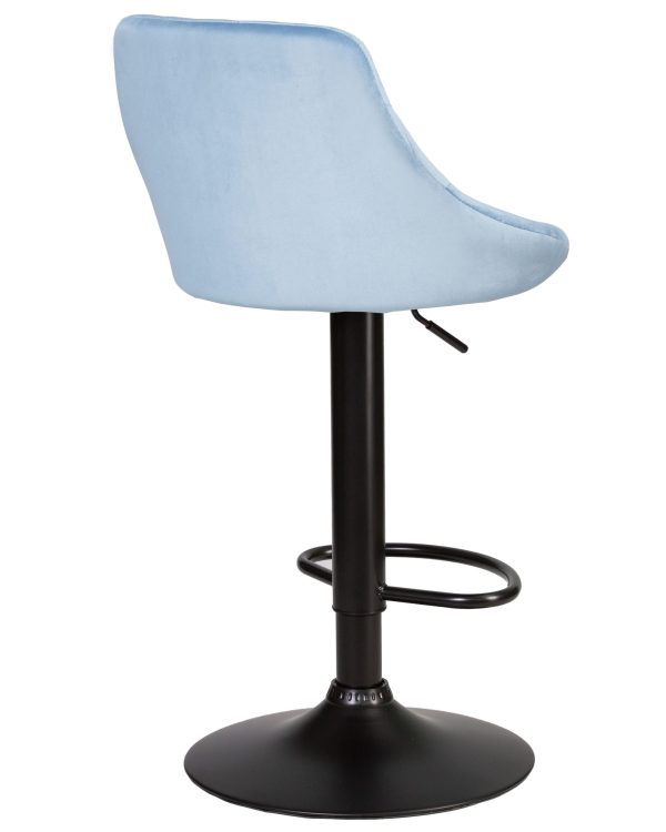 Стул барный DOBRIN LOGAN BLACK, пудрово-голубой велюр (MJ9-74) — изображение 4