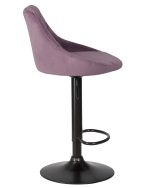 Стул барный DOBRIN LOGAN BLACK, пудрово-сиреневый велюр (MJ9-52) — изображение 3