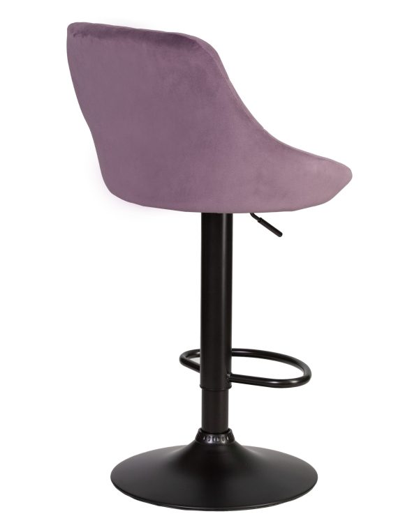 Стул барный DOBRIN LOGAN BLACK, пудрово-сиреневый велюр (MJ9-52) — изображение 4