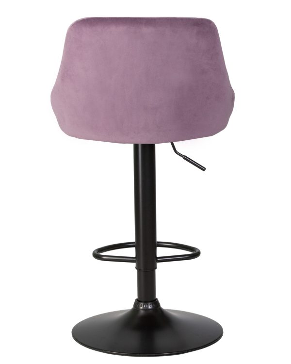 Стул барный DOBRIN LOGAN BLACK, пудрово-сиреневый велюр (MJ9-52) — изображение 5
