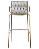 Стул барный DOBRIN MILLER GOLD, светло-серый велюр (135-37) — изображение 5