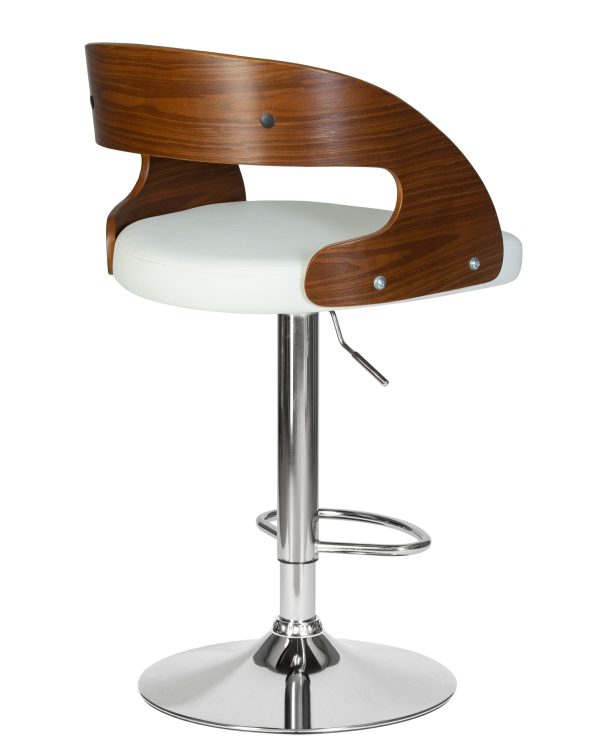 Стул барный DOBRIN NICK, цвет белый PU ABA 008 — изображение 5