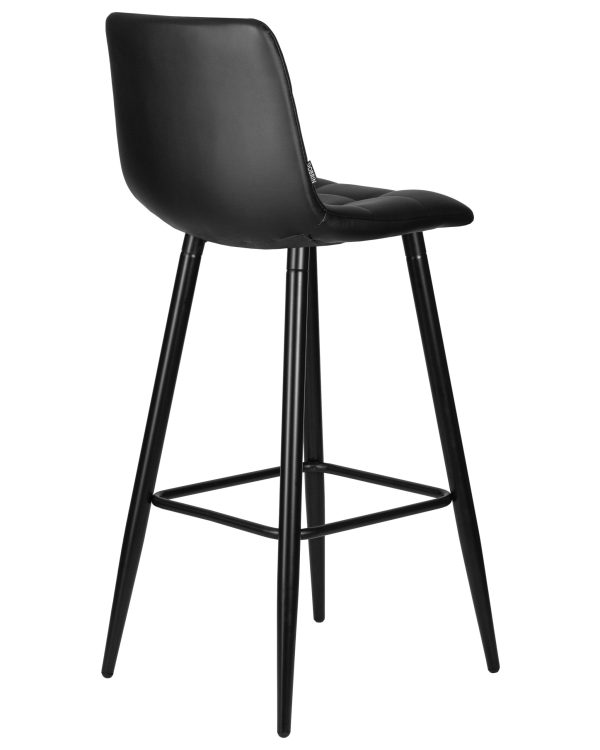 Стул барный DOBRIN NICOLE, черные матовые ножки, черная экокожа (P-01) — изображение 4