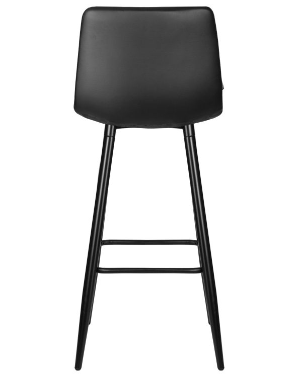 Стул барный DOBRIN NICOLE, черные матовые ножки, черная экокожа (P-01) — изображение 5