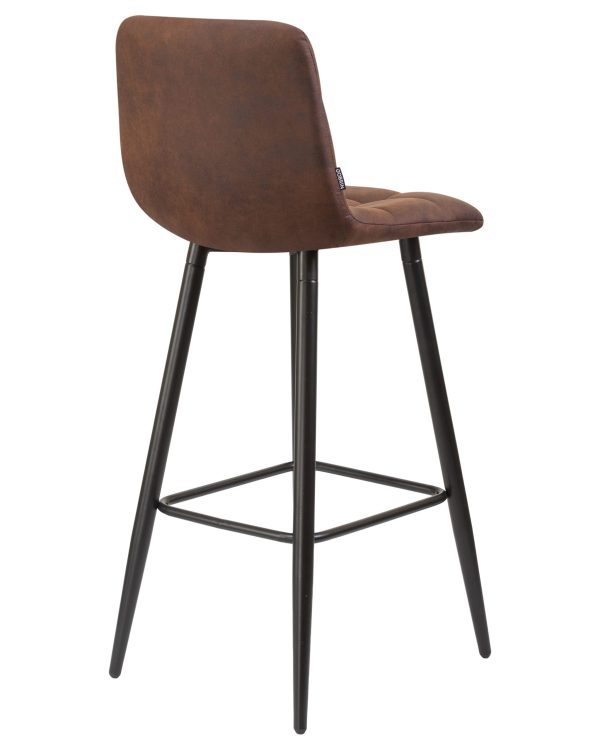 Стул барный DOBRIN NICOLE, черные матовые ножки, коричневая микрофибра (PK-03) — изображение 4