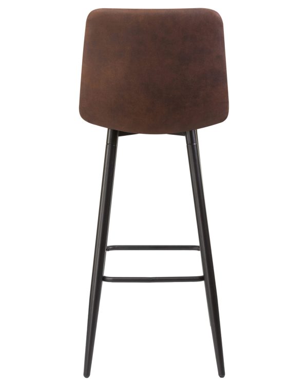 Стул барный DOBRIN NICOLE, черные матовые ножки, коричневая микрофибра (PK-03) — изображение 5