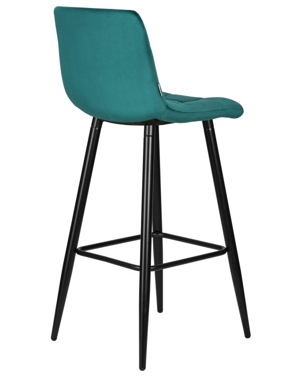 Стул барный DOBRIN NICOLE, черные матовые ножки, морской волны велюр (108-119) — изображение 4