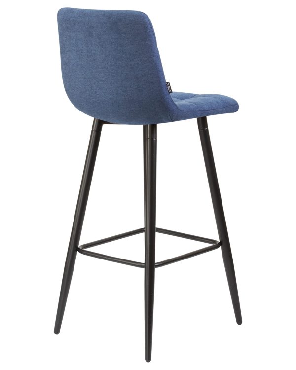 Стул барный DOBRIN NICOLE, черные матовые ножки, синяя ткань (UF860-14B) — изображение 4