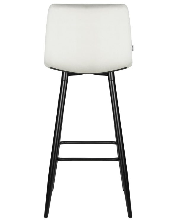 Стул барный DOBRIN NICOLE, черные матовые ножки, светло-серый велюр (108-52) — изображение 5