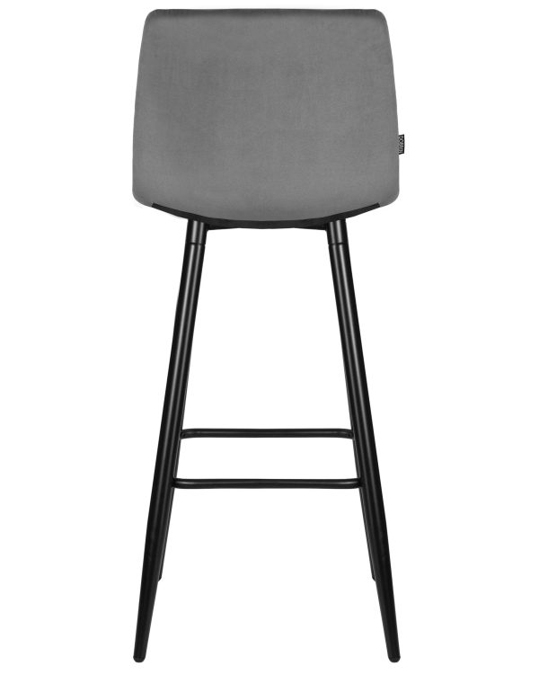 Стул барный DOBRIN NICOLE, черные матовые ножки, темно-серый велюр (108-91) — изображение 5