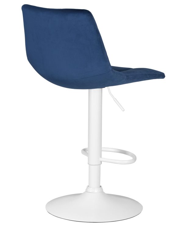 Стул барный DOBRIN TAILOR WHITE, синий велюр (MJ9-117) — изображение 4