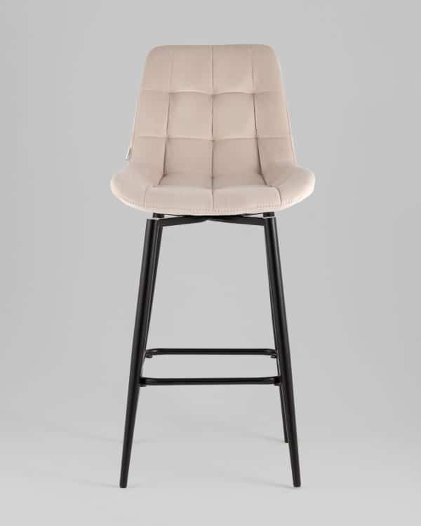 Стул барный Флекс с поворотным механизмом велюр бежевый — изображение 3