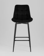 Стул барный Флекс с поворотным механизмом велюр черный — изображение 3