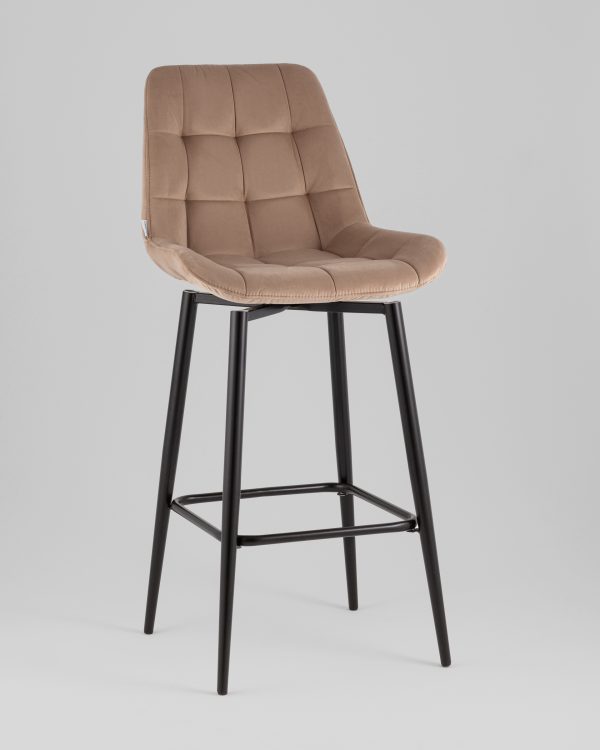 stul-barnyj-fleks-s-povorotnym-mehanizmom-veljur-kapuchino-1 Стул барный Флекс с поворотным механизмом велюр капучино — изображение 2