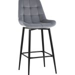 Стул барный Флекс с поворотным механизмом велюр велютто серый