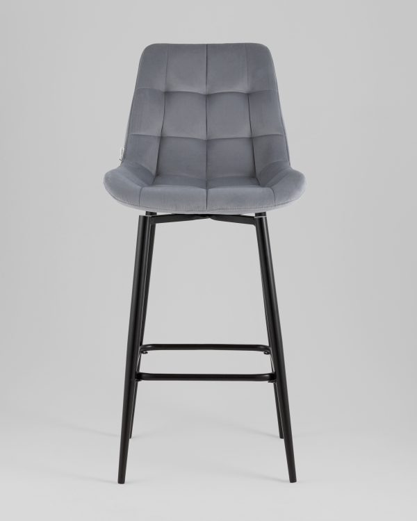 Стул барный Флекс с поворотным механизмом велюр велютто серый — изображение 3