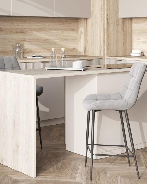 Стул барный Флекс велюр серый — изображение 3