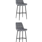 Стул барный Флекс велюр серый 2 шт