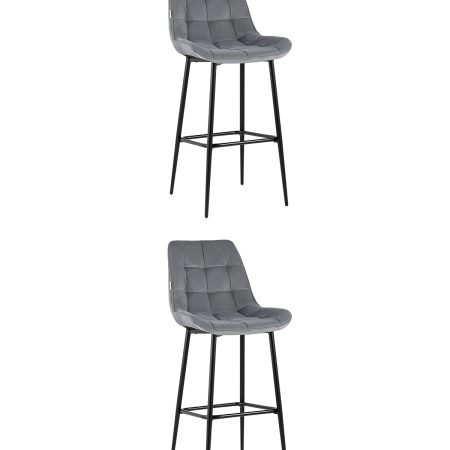 Стул барный Флекс велюр серый 2 шт