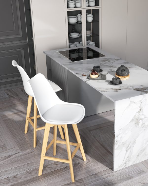 Стул барный FRANKFURT белый — изображение 3