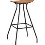 Стул барный Jerry черный с коричневой подушкой