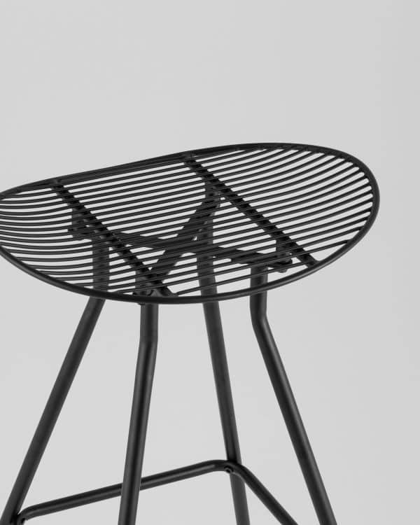 Стул барный Jerry черный с коричневой подушкой — изображение 3