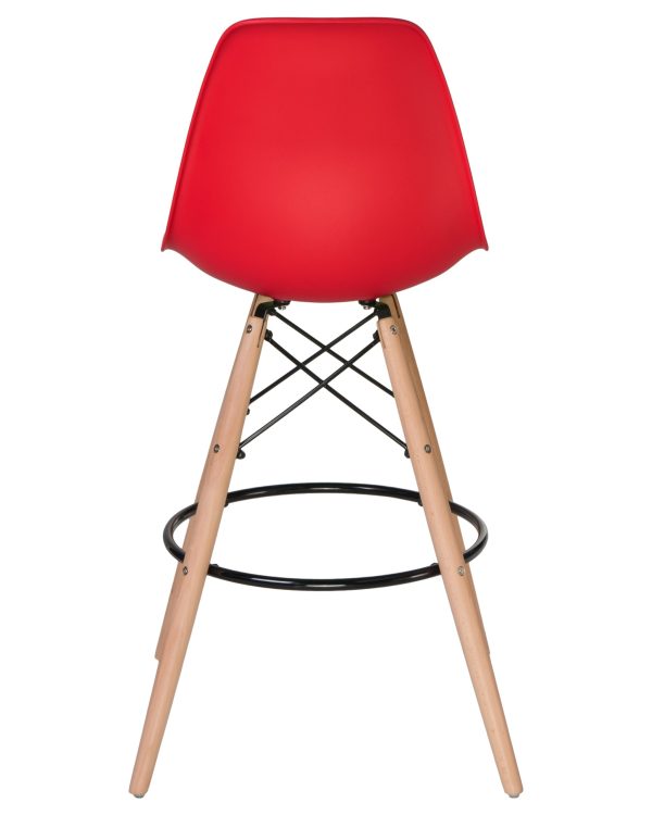 Стул барный LMZL-PP623G, ножки светлый бук, цвет сиденья красный — изображение 5