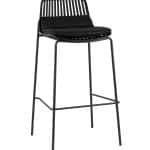 Стул барный Louran с подушкой чёрный