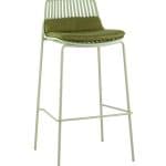 Стул барный Louran с подушкой зелёный