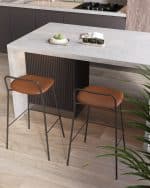 Стул барный Mantis экокожа коричневый — изображение 2