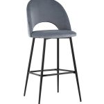 Стул барный Меган велюр серый