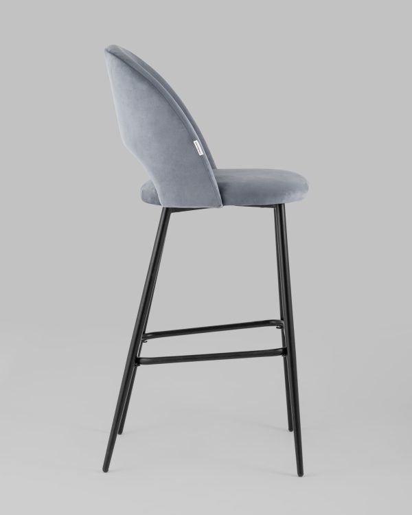 Стул барный Меган велюр серый — изображение 3