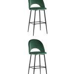 Стул барный Меган велюр зеленый 2 шт