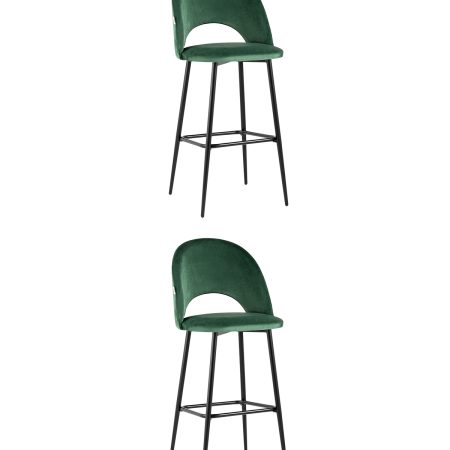 Стул барный Меган велюр зеленый 2 шт