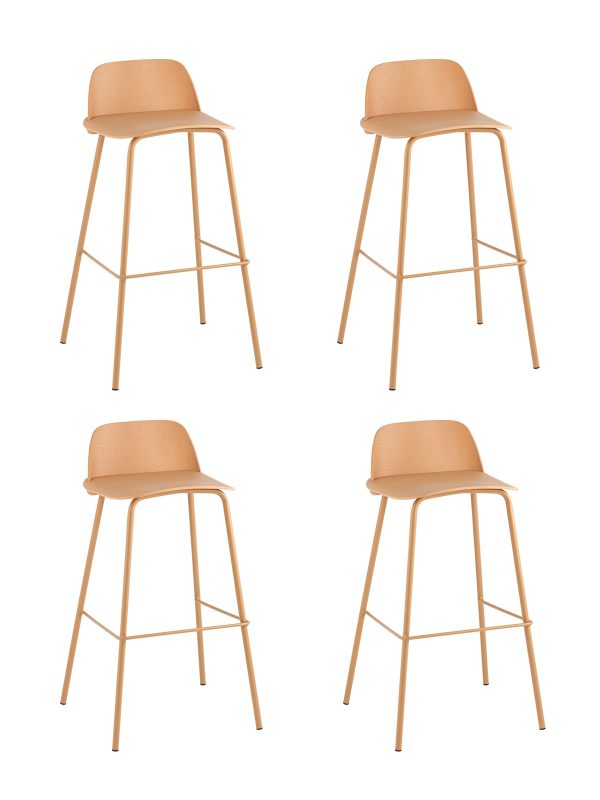 Стул барный Mist желтый 4 шт