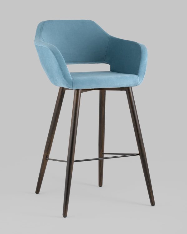 stul-barnyj-sajmon-veljur-pylno-goluboj-1 Стул барный Саймон велюр пыльно-голубой — изображение 2