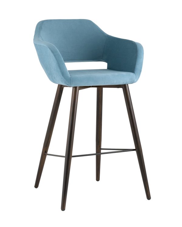 Стул барный Саймон велюр пыльно-голубой Стул барный Саймон велюр пыльно-голубой
