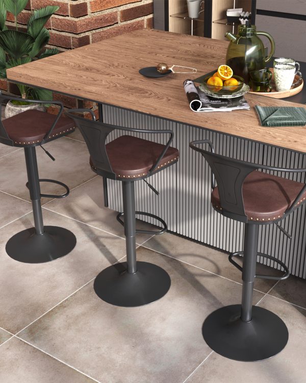 Стул барный TOLIX ARMS SOFT черный матовый — изображение 3