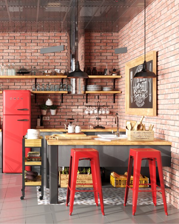 Стул барный TOLIX красный глянцевый — изображение 3