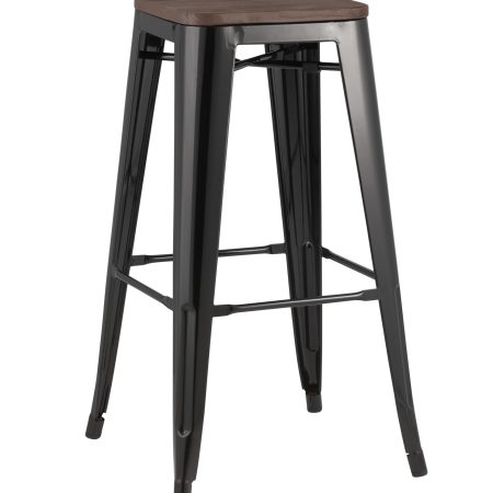 Стул барный TOLIX WOOD черный глянцевый