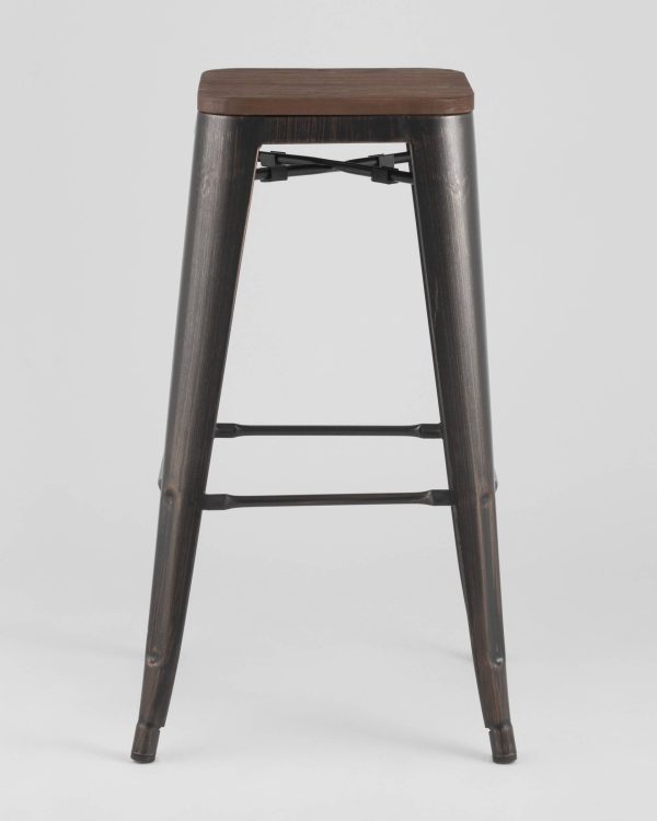 Стул барный TOLIX WOOD черный патина золото — изображение 3