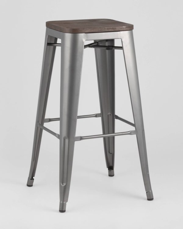 Стул барный TOLIX WOOD серебристый матовый — изображение 2