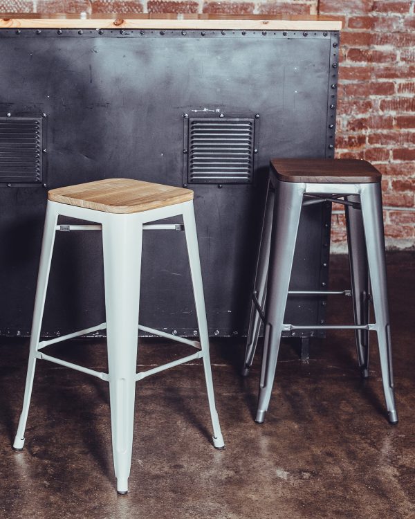 Стул барный TOLIX WOOD серебристый матовый — изображение 3