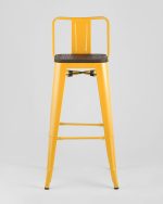 Стул барный TOLIX WOOD со спинкой желтый — изображение 3