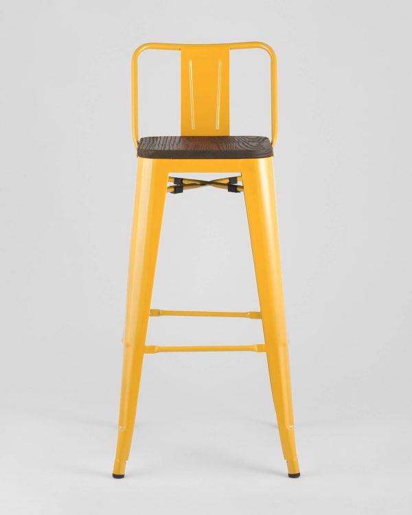 Стул барный TOLIX WOOD со спинкой желтый — изображение 3