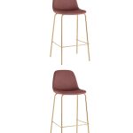 Стул барный Валенсия SN велюр пыльно-розовый золотые ножки 2 шт