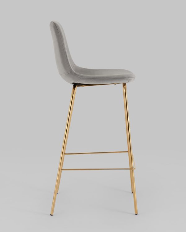 Стул барный Валенсия SN велюр серый золотые ножки — изображение 3
