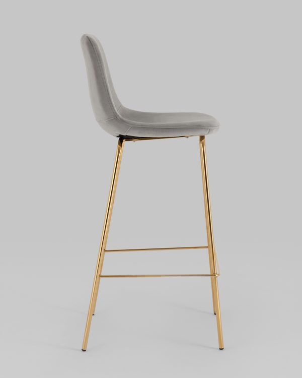 Стул барный Валенсия SN велюр серый золотые ножки 2 шт — изображение 3